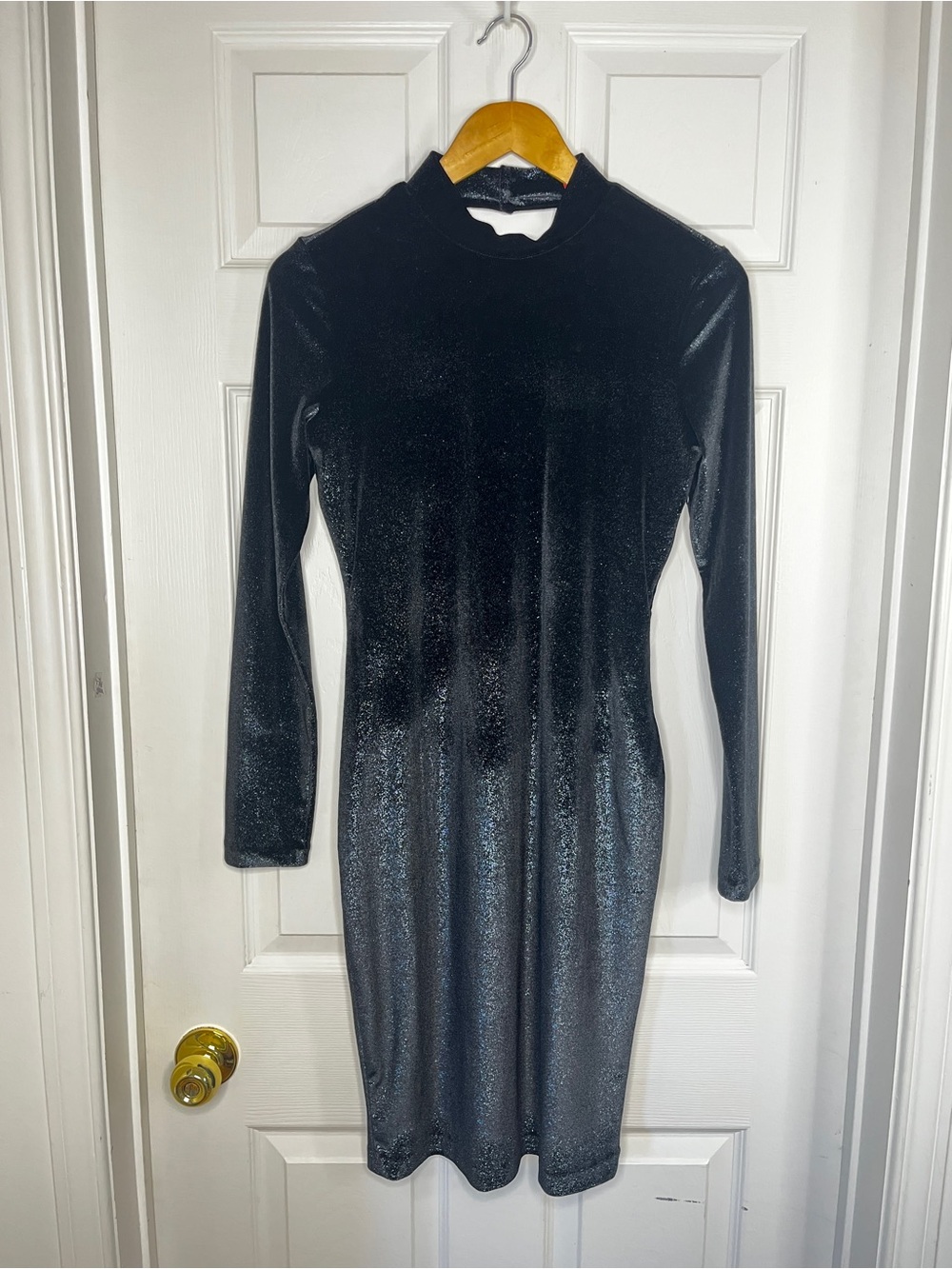 Hugo Boss Black Velvet Long-Sleeve Midi Dress